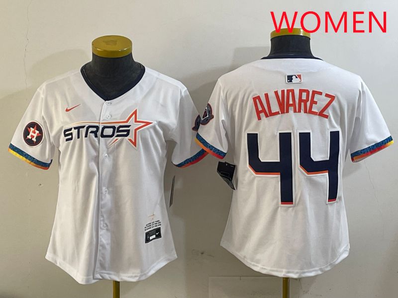 Women Houston Astros #44 Alvarez White Fourth generation Joint Name 2025 Nike MLB Jersey style 8
